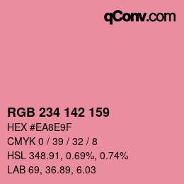 カラーコード: RGB 234 142 159 | qconv.com