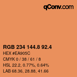 カラーコード: RGB 234 144.8 92.4 | qconv.com