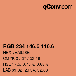 カラーコード: RGB 234 146.6 110.6 | qconv.com