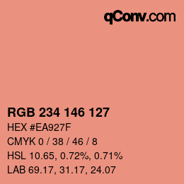 Farbcode: RGB 234 146 127 | qconv.com