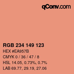 Color code: RGB 234 149 123 | qconv.com