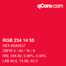 Color code: RGB 234 14 55 | qconv.com