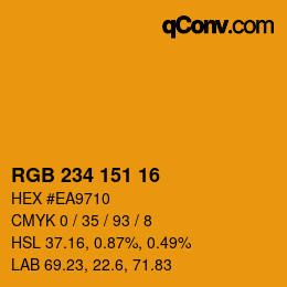 Color code: RGB 234 151 16 | qconv.com