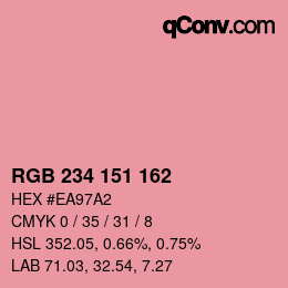 Farbcode: RGB 234 151 162 | qconv.com