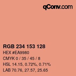 Color code: RGB 234 153 128 | qconv.com