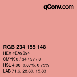 Color code: RGB 234 155 148 | qconv.com