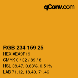 Farbcode: RGB 234 159 25 | qconv.com