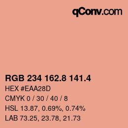 カラーコード: RGB 234 162.8 141.4 | qconv.com