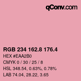 カラーコード: RGB 234 162.8 176.4 | qconv.com