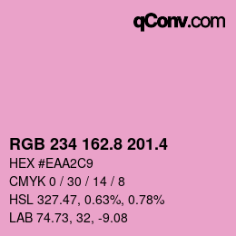 カラーコード: RGB 234 162.8 201.4 | qconv.com