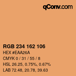 Color code: RGB 234 162 106 | qconv.com