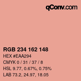 Color code: RGB 234 162 148 | qconv.com