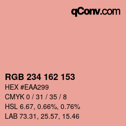 Farbcode: RGB 234 162 153 | qconv.com