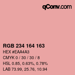 Farbcode: RGB 234 164 163 | qconv.com