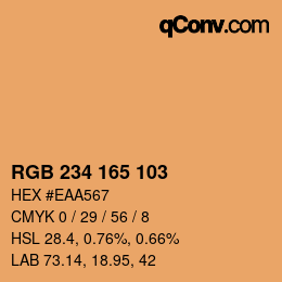 Color code: RGB 234 165 103 | qconv.com