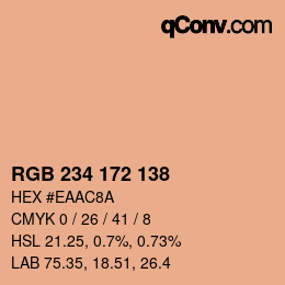 Color code: RGB 234 172 138 | qconv.com