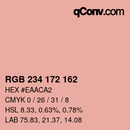 Color code: RGB 234 172 162 | qconv.com