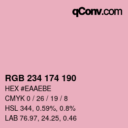 Color code: RGB 234 174 190 | qconv.com