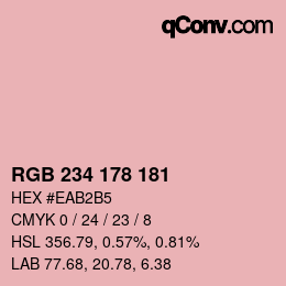 カラーコード: RGB 234 178 181 | qconv.com