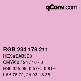颜色代码: RGB 234 179 211 | qconv.com