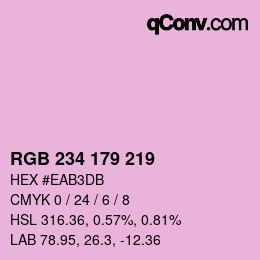 Farbcode: RGB 234 179 219 | qconv.com