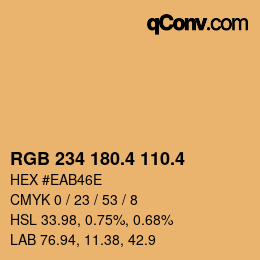 カラーコード: RGB 234 180.4 110.4 | qconv.com