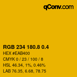 カラーコード: RGB 234 180.8 0.4 | qconv.com