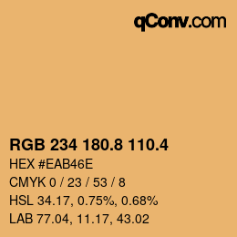 カラーコード: RGB 234 180.8 110.4 | qconv.com