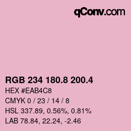 カラーコード: RGB 234 180.8 200.4 | qconv.com