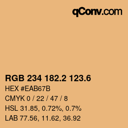 カラーコード: RGB 234 182.2 123.6 | qconv.com