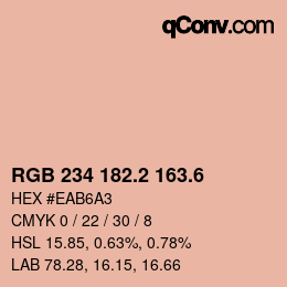 カラーコード: RGB 234 182.2 163.6 | qconv.com