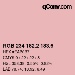 カラーコード: RGB 234 182.2 183.6 | qconv.com