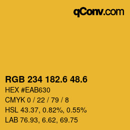 カラーコード: RGB 234 182.6 48.6 | qconv.com