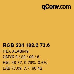 カラーコード: RGB 234 182.6 73.6 | qconv.com