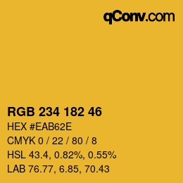 カラーコード: RGB 234 182 46 | qconv.com