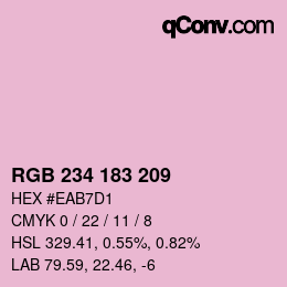 Color code: RGB 234 183 209 | qconv.com