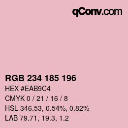 Farbcode: RGB 234 185 196 | qconv.com
