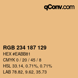 Color code: RGB 234 187 129 | qconv.com