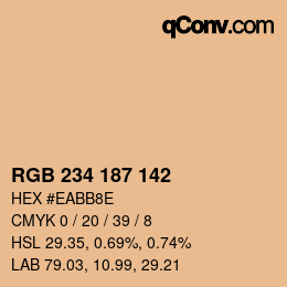 Farbcode: RGB 234 187 142 | qconv.com