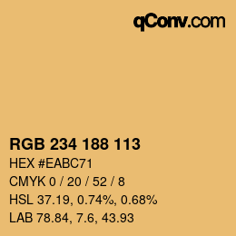 Farbcode: RGB 234 188 113 | qconv.com