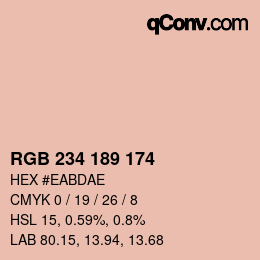 Color code: RGB 234 189 174 | qconv.com