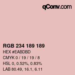 颜色代码: RGB 234 189 189 | qconv.com