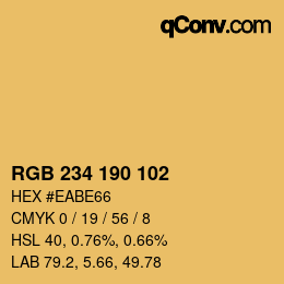 Color code: RGB 234 190 102 | qconv.com