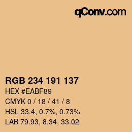 カラーコード: RGB 234 191 137 | qconv.com