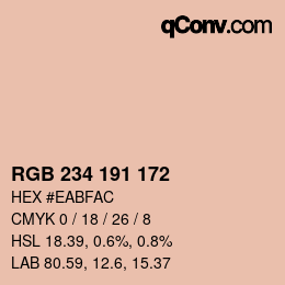 颜色代码: RGB 234 191 172 | qconv.com
