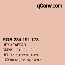 Código de color: RGB 234 191 173 | qconv.com