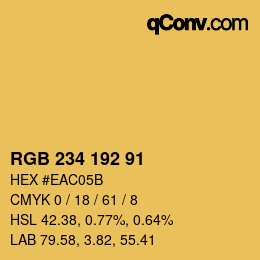 カラーコード: RGB 234 192 91 | qconv.com