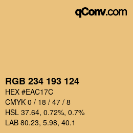 Farbcode: RGB 234 193 124 | qconv.com