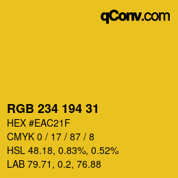 カラーコード: RGB 234 194 31 | qconv.com