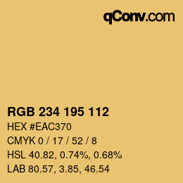 Color code: RGB 234 195 112 | qconv.com